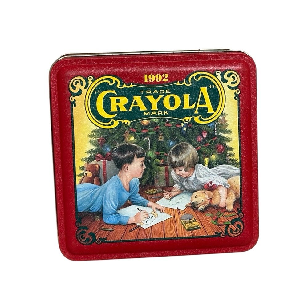 VINTAGE CRAYOLA crayon tin collectors box 1992